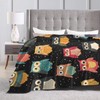 Funny Owl Blanket Cute Owl Fleece Throw Blanket Fuzzy Plush