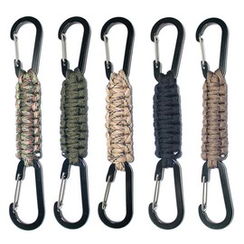 TIMGOU Paracord Keychain with Carabiner, Set of 5 Braided Lanyard Utility Ring Hook
