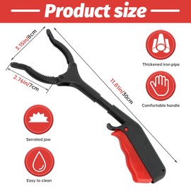 Trash Grabber Tool 4pcs 30cm 12inch Short Grabber Reacher Tool Claw Rubbish Tong Lightweight Portable Grabber for Adults Seniors Litter Pickers Black Red