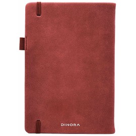 Dinora® Notebook A5 Hardcover - Dotted Bullet Journal - PU Leather - 200 Numbered Pages - 100 g Avery Paper - Red