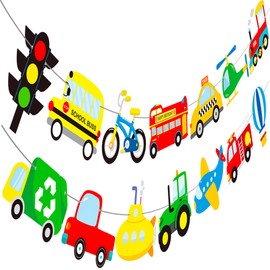 Transportation Banners Transportation Party Decorations 2PCS Transport Themed Train Cutout Banners Transportation Birthday Party Supplies for Vehicle Car Traffic Light Baby Shower Decor