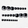 Black Press On Toenails Short Square Glossy Solid Black with