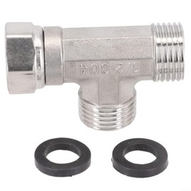 SPORTARC Stainless Steel T Adapter, G1/2 Inch Diverter Valve 3 Way T Shape Adapter, Bathroom Shower Tap Diverter Valve T Plug