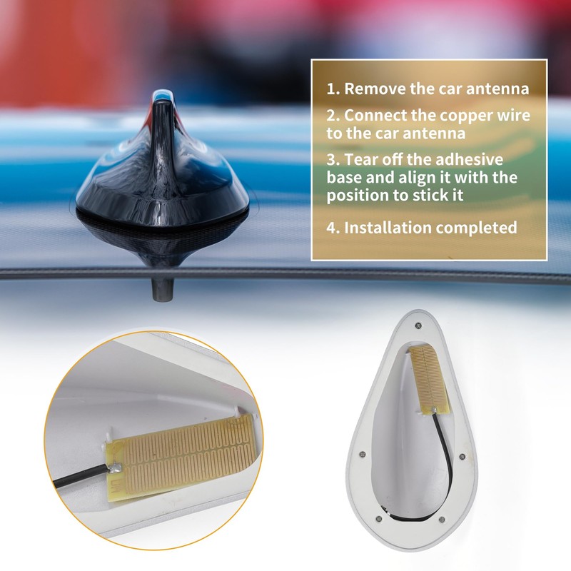 Partuto 1 Pcs Universal Shark Fin Antenna Cover Signal Roof