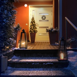 Motion Sensor Outdoor Lights - Outdoor Motion Sensor Light Battery Operated Wireless Spotlight Motion Detector Security Light Auto On Off for Sheltered Porch Stair Hallway Garage Wall Shed (4 Pack)