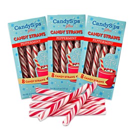 Snackivore CandySips Gilliam Peppermint Candy Straws (Pack of 3)