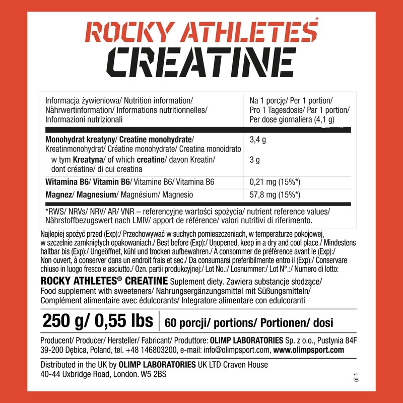 Olimp Rocky Athletes Creatine - 250 g, Watermelon Ice -