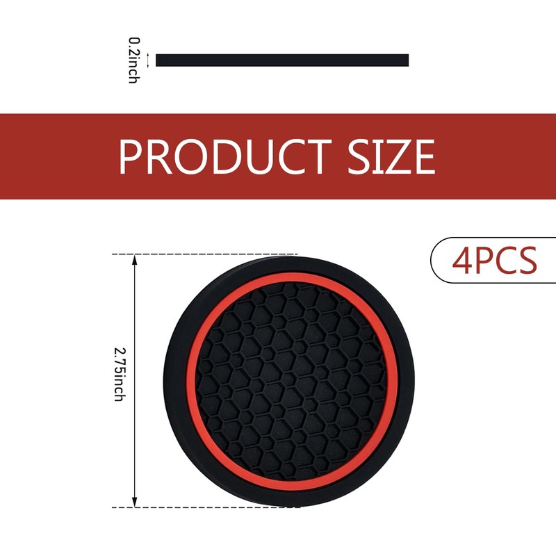 Ferianl 4PCS Car Cup Coasters, 2.75 Inch Cup Holder Coaster,