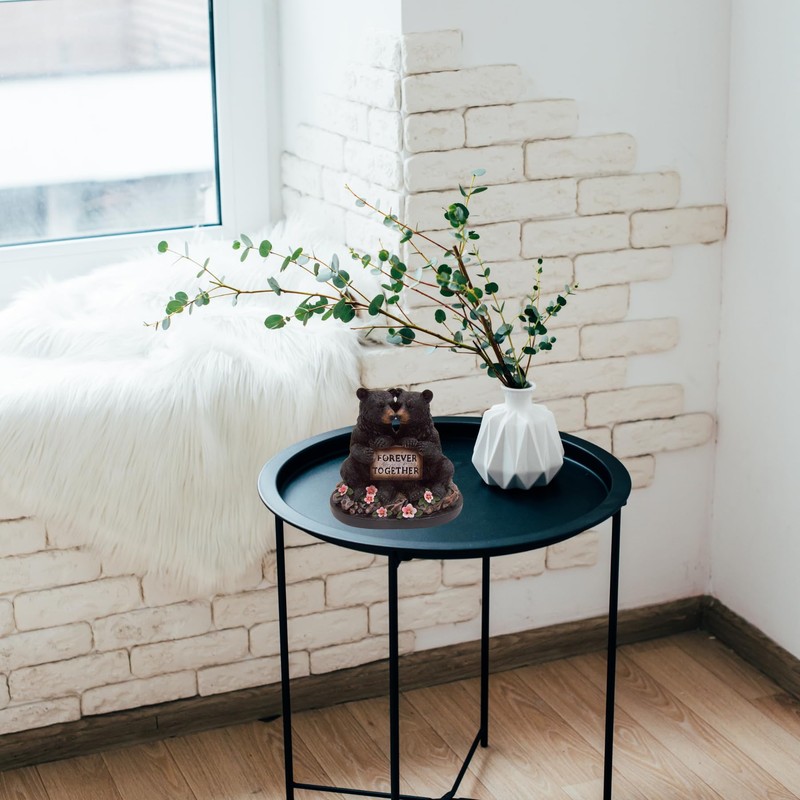 Forever Together Bear Couple Figurine, Rustic Cabin & Lodge Decor,