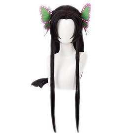 Aadesso Kocho Kanae for demon Kimetsu No Cosplay With Two Butterfly Clips Heat Resistant Synthetic Hair with wig cap