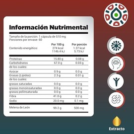 Melena de León Cápsulas 500 mg | Hongo Lions Mane Nootrópico | Apoyo Cognitivo, Memoria y Enfoque Mental | Suplemento Adaptógeno Natural Premium | The
