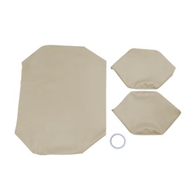 Lskioer 3Pcs Golf Cart Seat Covers, Front Bottom & Backrest Leather Seat Cover Beige Fits for Club Car PRE-2000 DS Golf Cart 1982-2000