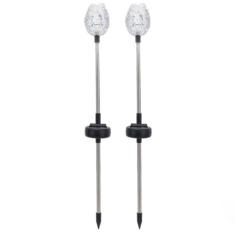 2Pcs Garden Solar Lights LED RGB Fast Charging Petal Design