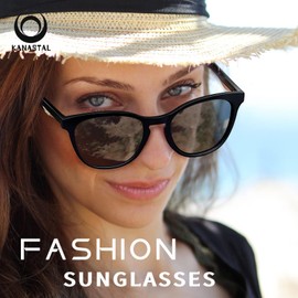 KANASTAL Sonnenbrille Damen Polarisiert Schwarz Glänzend Klassisch Retro Vintage Sonnenbrillen Frauen Kleines Gesicht mit UV400 Schutz