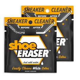 Shoe Eraser Instant MidSole and Sneaker Cleaner, Premium, Disposable, Dual-Sided Sponge for Cleaning & Whitening Shoe Soles (2 Pack)