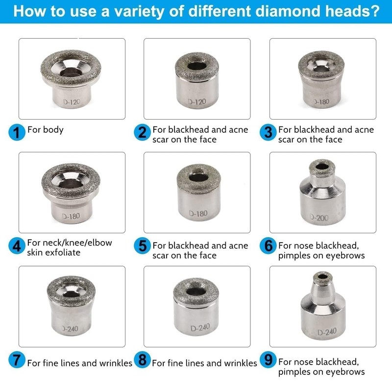 Diamond Dermabration Head Micro Exfoliator Home Facial Tool Replacement 9