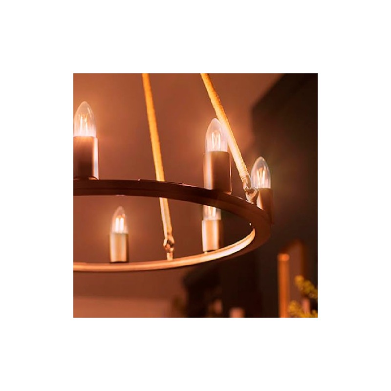 Philips LED Vela luz cálida 4.5W 40W base E27 3pack