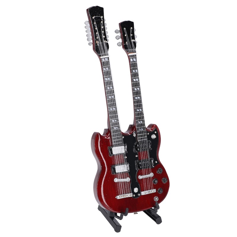 Wooden Miniature Guitar Elegant Mini Electric Guitar Musical Instrument Model