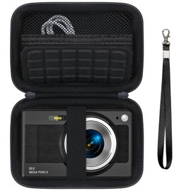 Supmay Carrying Case for CAMKORY/for Lecnippy/for Lecran/for ROQIOO Digital Camera, Digital Point and Shoot Camera Storage Holder Travel Bag with Mesh Pocket for Battery, USB Cable, SD Card, Black