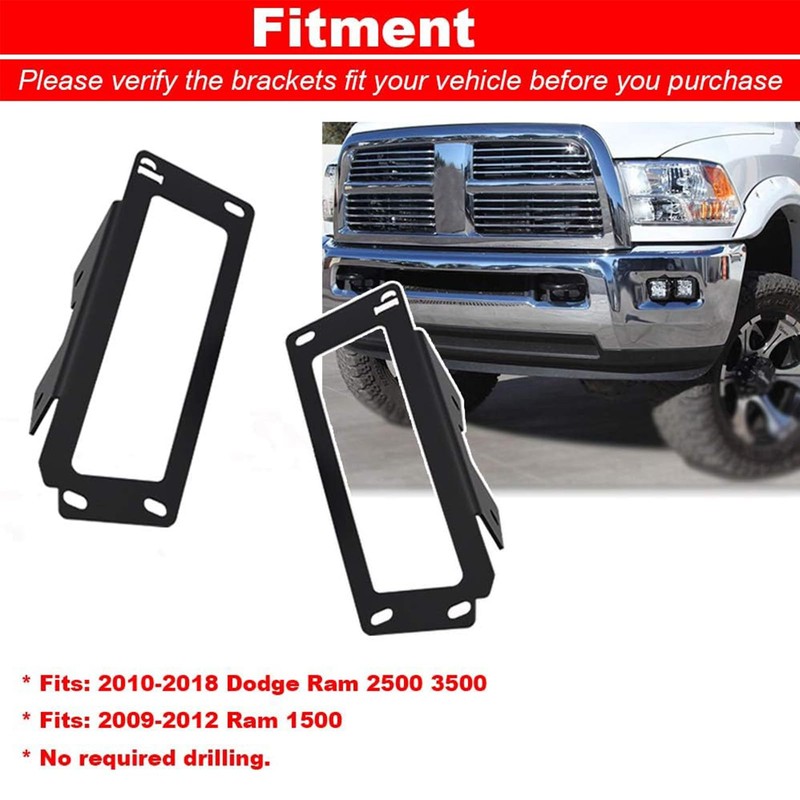 Upgrade Hidden Bumper Dually Fog Light Location Mounting Brackets Compatible