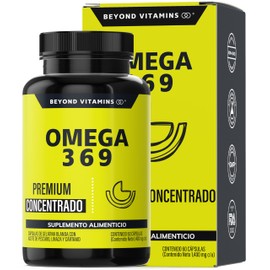 Beyond Vitamins | Omega 3 6 9 con contenido excepcionalmente alto de Omega 3 (DHA y EPA), Ácido Alfa Linoléico y Omega 6 (60 Caps)