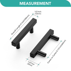 HOME EDIT 5 Pack Cabinet Pulls 2-1/2 Inch Hole Center Square T Bar Kitchen Cabinet Handles Stainless Steel Cupboard Drawer Handles Kitchen Cabinet Hardware Dresser Drawer Pulls 4" Length