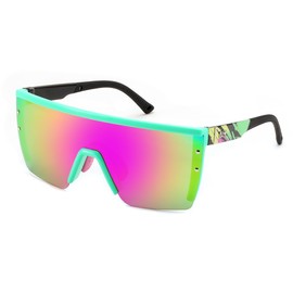 FEISEDY Sunglasses Mens Polarized Women Oversized Flat Top Square Cycling Fishing Golf Hiking Vintage Sun Glasses B2367