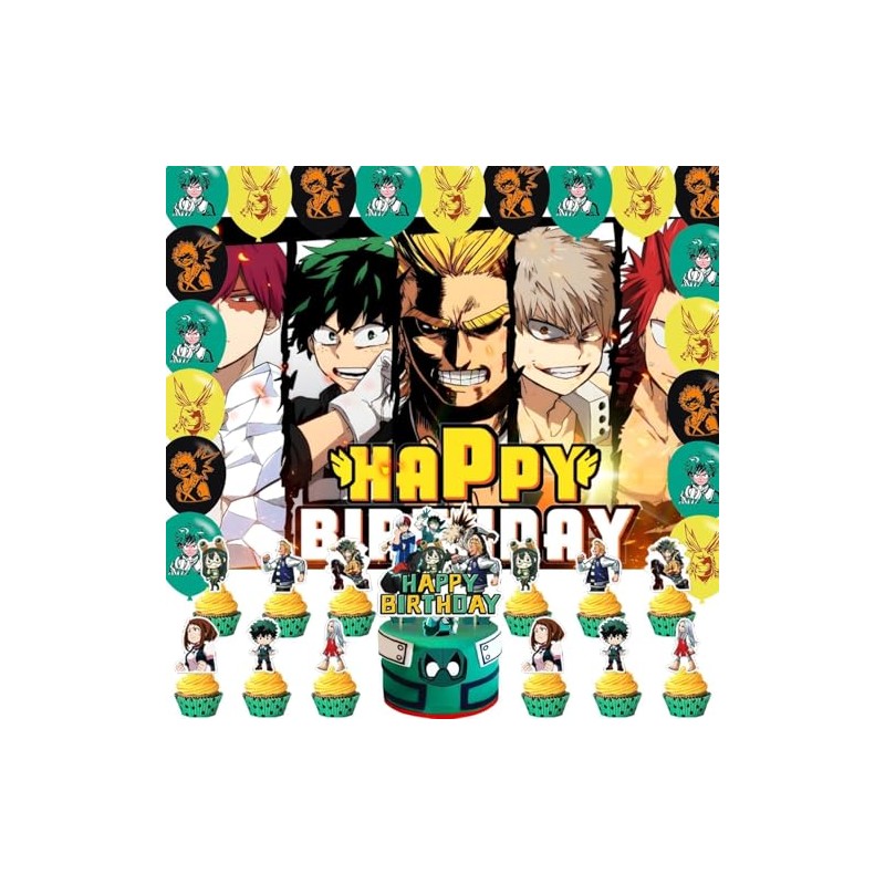 Academia of My Hero Birthday Party Backdrop, Decoration, Banner, Photo