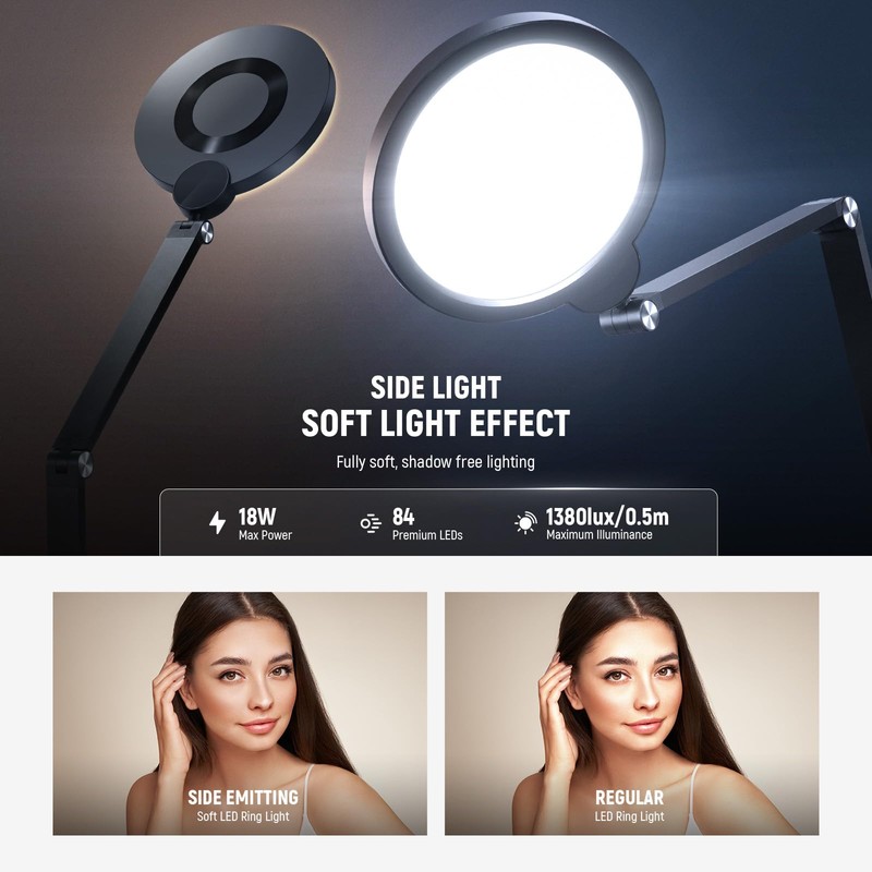 NEEWER BASICS 18W 7" Desktop Ring Light with Stand Folding