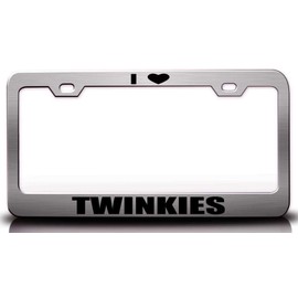 Custom Brother - I Love TWINKIES Food Vegetable Fruit Metal Car SUV Truck License Plate Frame Ch w53