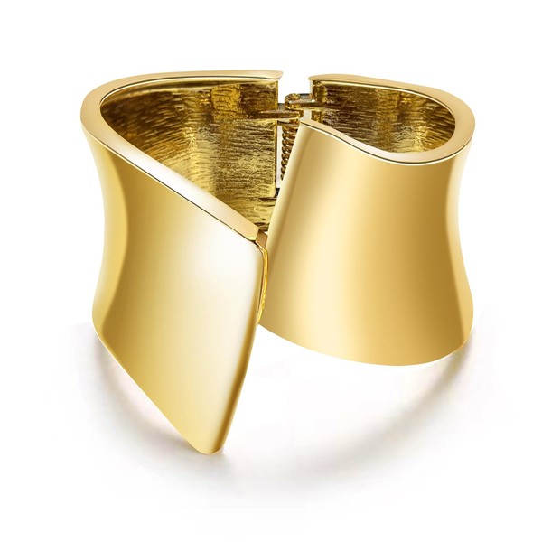 PIPITREE Gold Cuff Bangle Bracelets For Women,Trendy Cuff Open Wide