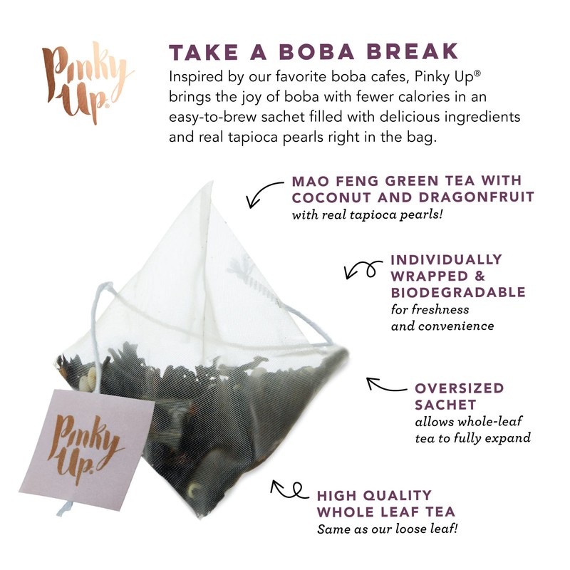 Pinky Up Mochi Ice Cream Boba Tea Sachets - Low