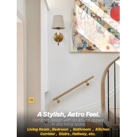 Teqinchy Battery Operated Wall Sconces Set of 2,Gold Rechargeable Wall Sconce with Dimmable Bulbs and Remote 12 Colors Cordless Wall Lamps for Bedroom Living Room Hallway,Rustic Linen Fabric