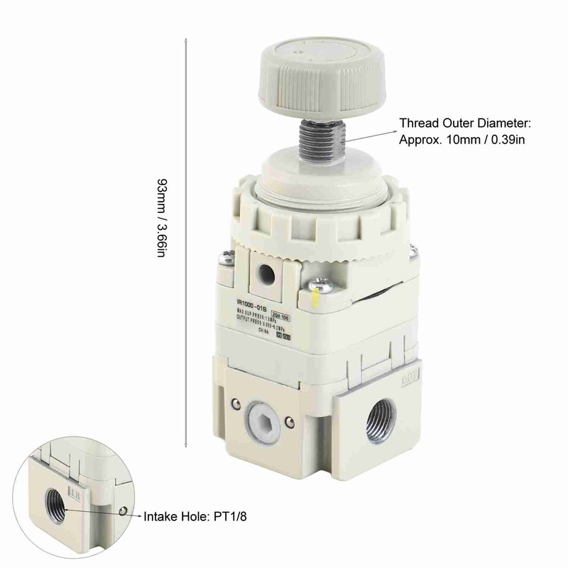 Compressed Air Regulator Pneumatic with Gauge Accurate Pressure Reducing Valve
