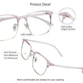 VisionGlobal Bifocal Reading Glasses Blue Light Blocking for Men and Women - Stylish Retro Oval Computer Readers (Up+1.00/Down+4.00)