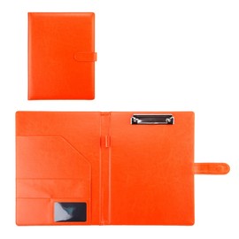 Costowns ct-62 Bi-Fold Binder Clipboard, A4, Clip File, Thick, Hand, PU Leather, Vertical Document Contract Folder, Holds 100 Sheets of A4 Document Paper, Pen Holder, Multiple Size Pockets, Business
