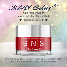 SNS Nail Dip Powder Colors, Gelous Color Dipping Powder - Jet Set Red (Red Cream) - Long-Lasting Dip Nail Colors for Healthier Nail Beds - Low-Odor Nail Color for Professionals & At-Home DIY - 0.5 oz