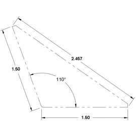Faster Fabricator 110 Degree Weld On Gusset (4-Pack) 3/16" Mild Steel Made in U.S.A. - 1.5"X1.5"