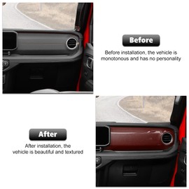 RT-TCZ Center Console Trim Cover Dashboard Control Panel Cover Decorative Interior Accessories Compatible with Jeep Wrangler JL JLU & Gladiator JT 2024+,Red Carbon Fiber