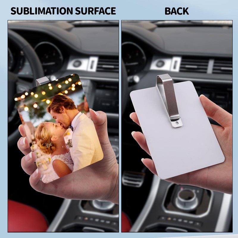 4Pack Sublimation Photo Car Visor Clips (Square)