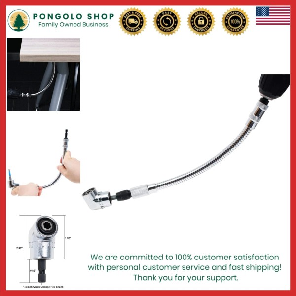 Unbranded Quick-Change Flexible Drill Bit Extension with Right Angle Adapter