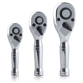 SPEEDWOX Stubby Ratchet Set 3 Piece Ratchet Tools 72-Tooth Reversible Quick-Release Small Ratchet Set Mini Ratchet 3Pcs Set Ratchet Wrenches Set 3/8 Ratchet 1/4 Ratchet 1/2 Ratchet Gearwrench Ratchet