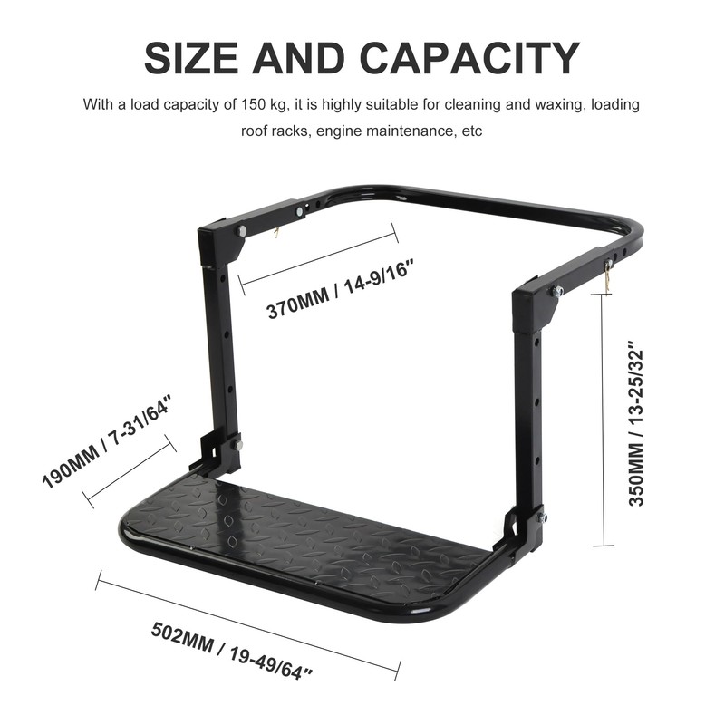 WINTOOLS Adjustable Folding Tire Step for Truck SUV Wheel Portable