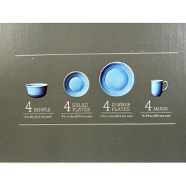 Threshold 16 Piece Porcelain Dinnerware Set, Courtland by Threshold Designs Dark Blue