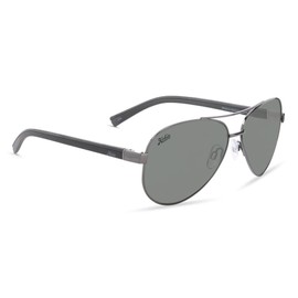 Hobie Broad Polarized Sunglasses for Men and Women - UV Protection, Stainless Steel Frame, Rx Ready, Sunglasses Womens & Mens, 59 mm - Shiny Gunmetal Frame, Grey Lens