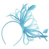 Aqua Fascinator Headband Hat Large Wedding Ascot Races Net Feathers