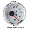Trim Gauge, 52mm/2in UP-DN 0-190ohm IP67 Waterproof Boat Trim Meter