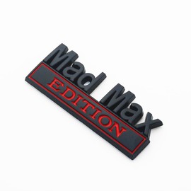2Pc Madmax Edition Emblem 3D Badge Stickers with Double Tape for Cars, Trucks, Motorcycles, Boats (Black Red)