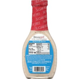 Skinnygirl Aderezo para ensaladas sin azúcar, sin grasa, rancho de suero de leche, 8 onzas