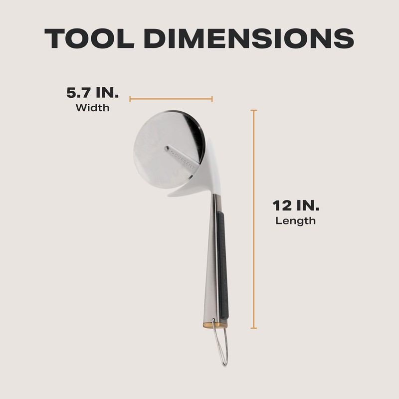 Current Pizza Cutter, Ultra-Sharp, Heavy-Duty Stainless Steel Wheel with Ergonomic